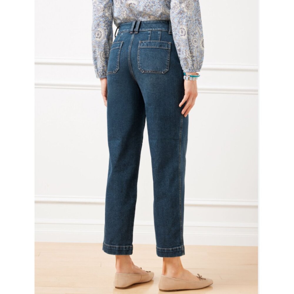 TALBOTS Womens' Darien Wash High Waist Straight Ankle Jeans Size 16 - Picture 2 of 8